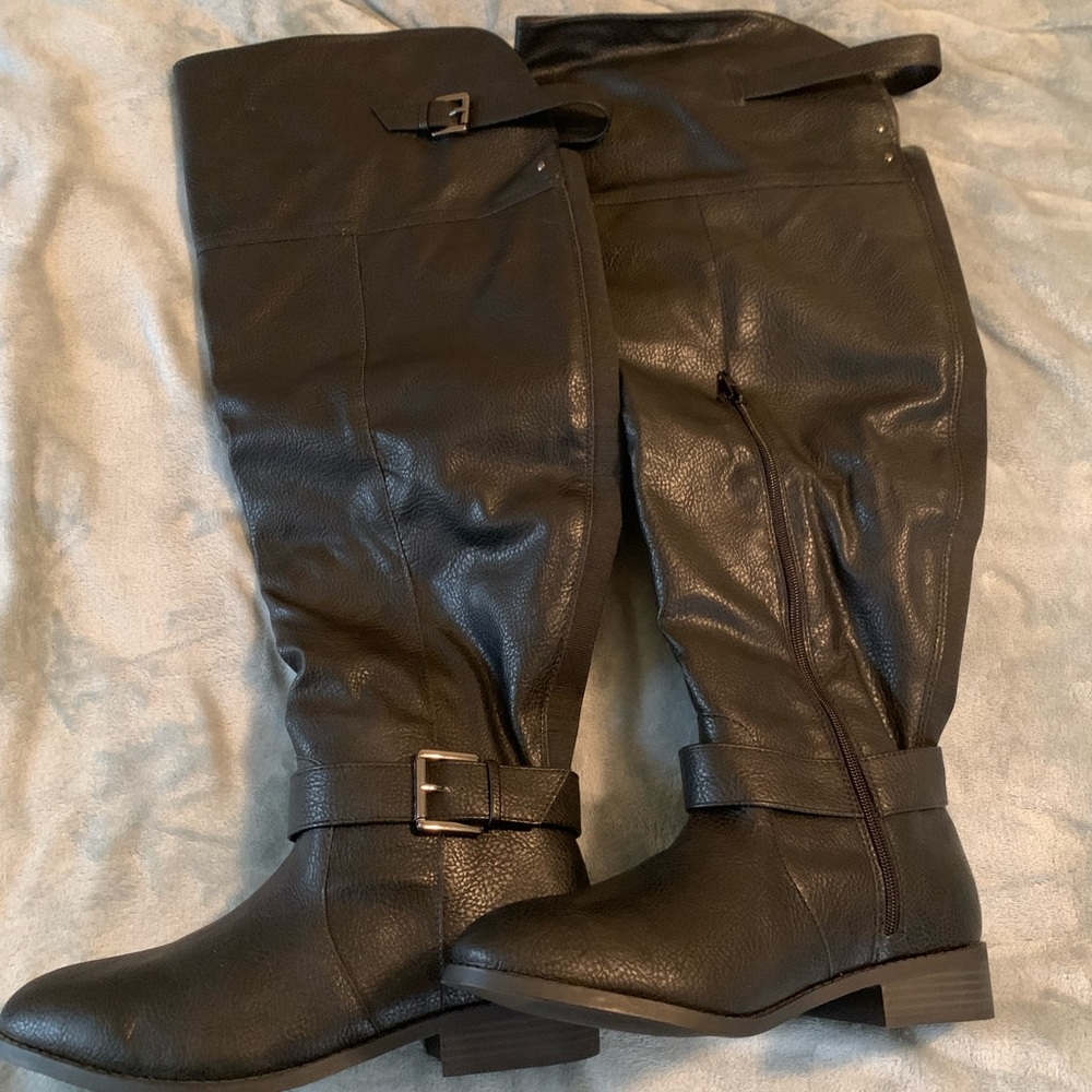 Torrid Wide Width/Calf Over The Knee Faux Leather Boots
